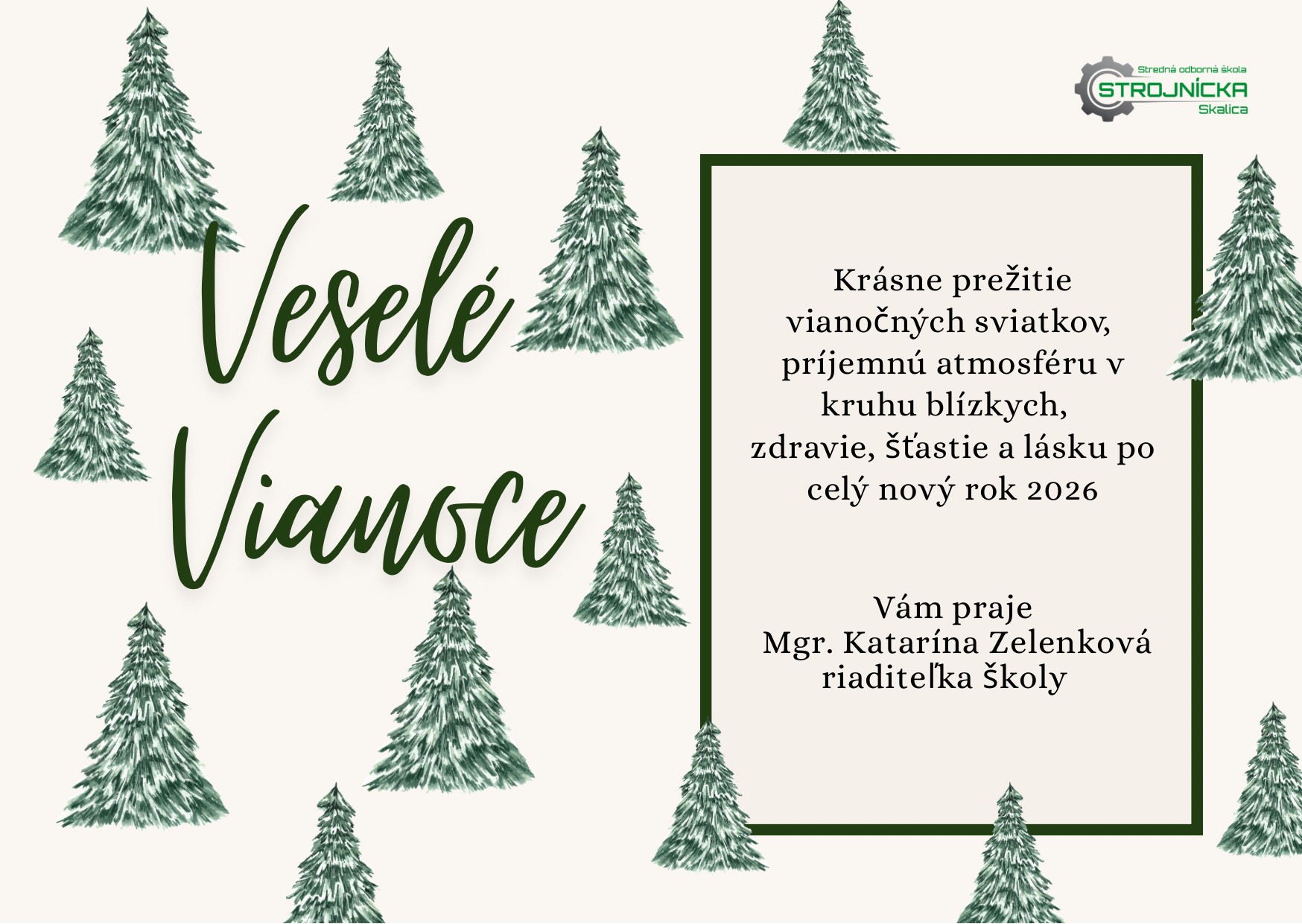 vianočný pozdrav riaditeľka